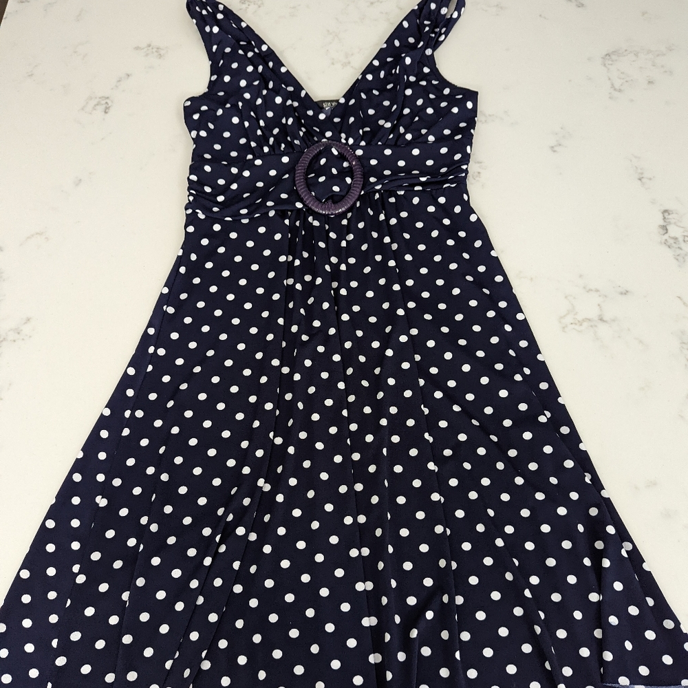 Navy Polka Dot Dress